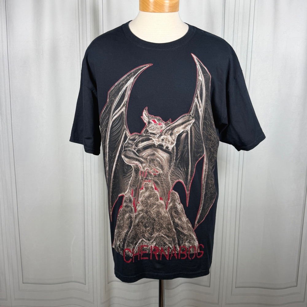 Vintage 2006 Disney Chernabog Fantasia T Shirt XL Black USA Flaws